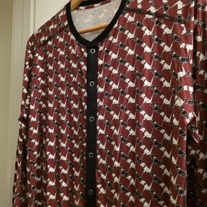 Mr Turk Red and White Dog Patterned Longjohns 2XL